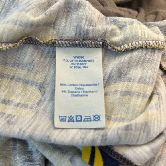 Boden Yellow Navy and Grey Floral ShortSleeve Dress Jersey Size 8 - Picture 8 of 9